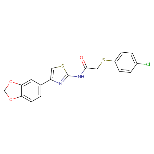 N-[4-(2H-1,3-benzodioxol-5-yl)-1,3-thiazol-2-yl]-2-[(4-chlorophenyl)sulfanyl]acetamide