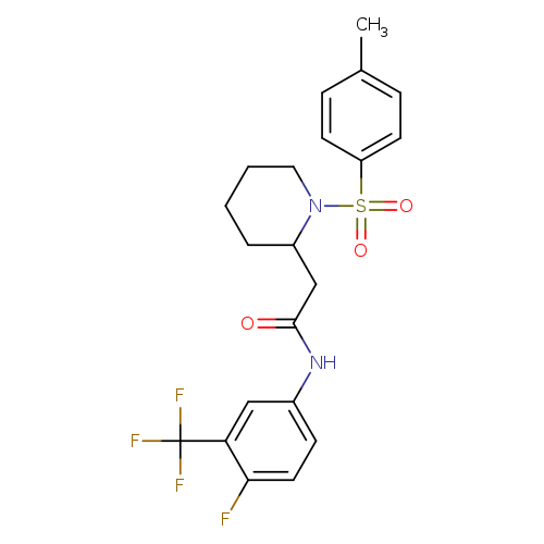 N-[4-fluoro-3-(trifluoromethyl)phenyl]-2-[1-(4-methylbenzenesulfonyl)piperidin-2-yl]acetamide