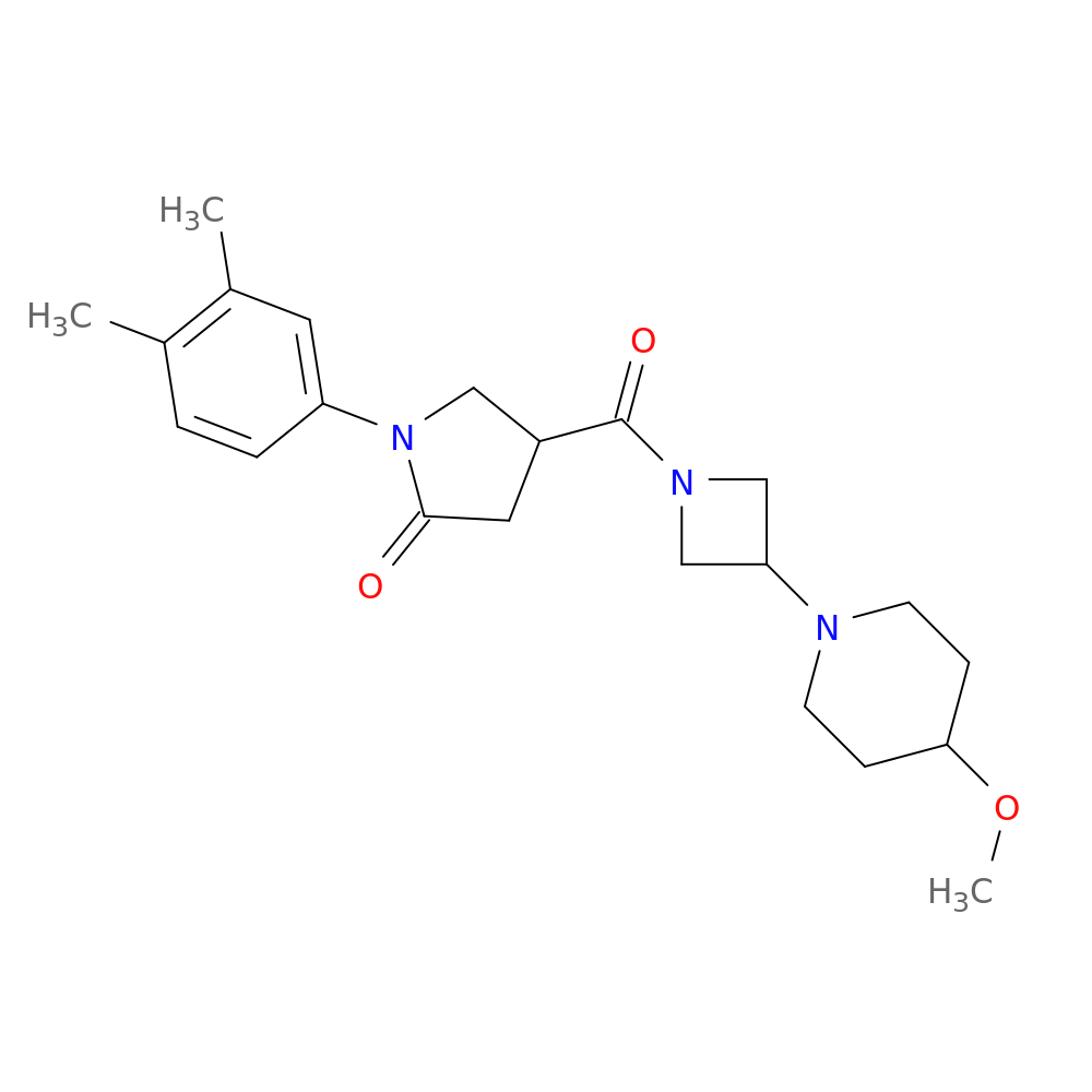 1-(3,4-dimethylphenyl)-4-[3-(4-methoxypiperidin-1-yl)azetidine-1-carbonyl]pyrrolidin-2-one