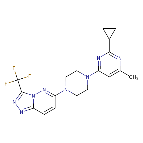 2-cyclopropyl-4-methyl-6-{4-[3-(trifluoromethyl)-[1,2,4]triazolo[4,3-b]pyridazin-6-yl]piperazin-1-yl}pyrimidine