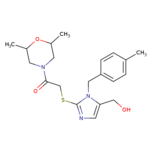 1-(2,6-dimethylmorpholin-4-yl)-2-{[5-(hydroxymethyl)-1-[(4-methylphenyl)methyl]-1H-imidazol-2-yl]sulfanyl}ethan-1-one