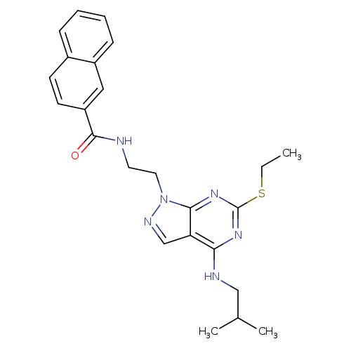 N-{2-[6-(ethylsulfanyl)-4-[(2-methylpropyl)amino]-1H-pyrazolo[3,4-d]pyrimidin-1-yl]ethyl}naphthalene-2-carboxamide