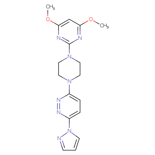 4,6-dimethoxy-2-{4-[6-(1H-pyrazol-1-yl)pyridazin-3-yl]piperazin-1-yl}pyrimidine
