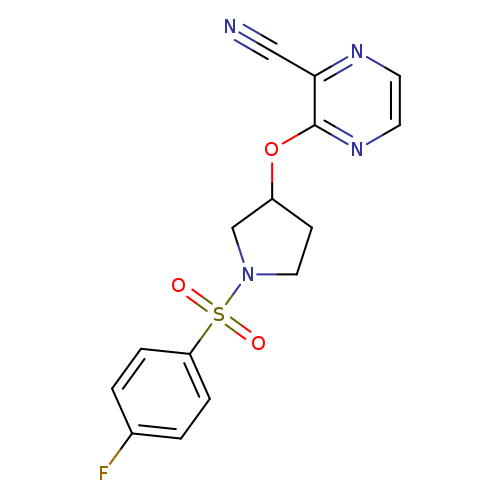 3-{[1-(4-fluorobenzenesulfonyl)pyrrolidin-3-yl]oxy}pyrazine-2-carbonitrile