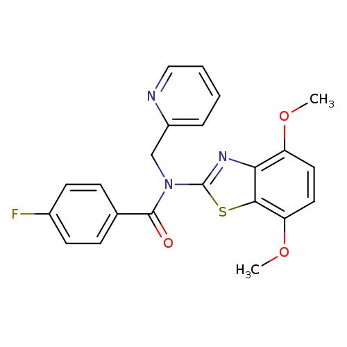 N-(4,7-dimethoxy-1,3-benzothiazol-2-yl)-4-fluoro-N-[(pyridin-2-yl)methyl]benzamide