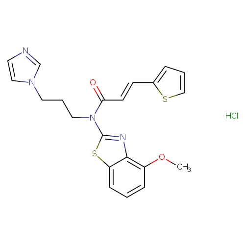 (2E)-N-[3-(1H-imidazol-1-yl)propyl]-N-(4-methoxy-1,3-benzothiazol-2-yl)-3-(thiophen-2-yl)prop-2-enamide hydrochloride