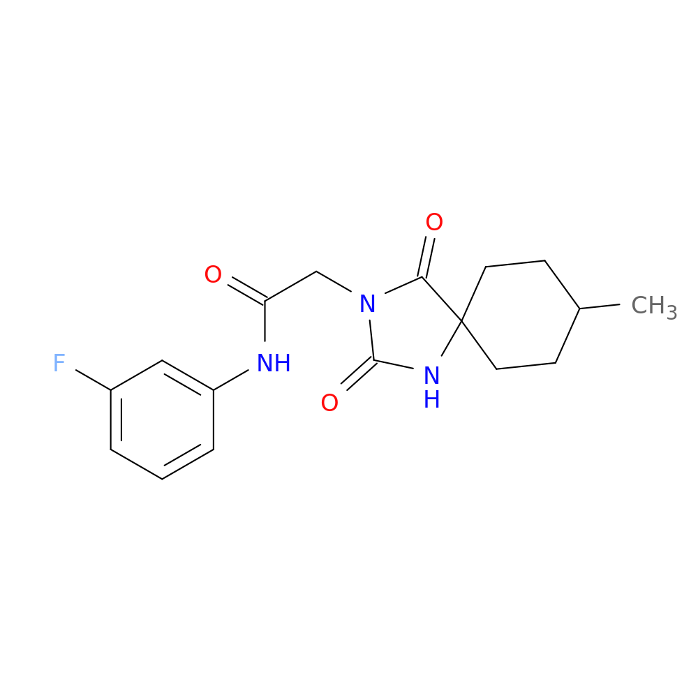 N-(3-fluorophenyl)-2-{8-methyl-2,4-dioxo-1,3-diazaspiro[4.5]decan-3-yl}acetamide