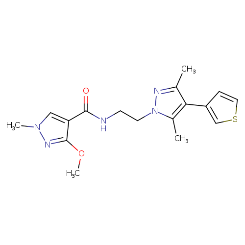 N-{2-[3,5-dimethyl-4-(thiophen-3-yl)-1H-pyrazol-1-yl]ethyl}-3-methoxy-1-methyl-1H-pyrazole-4-carboxamide
