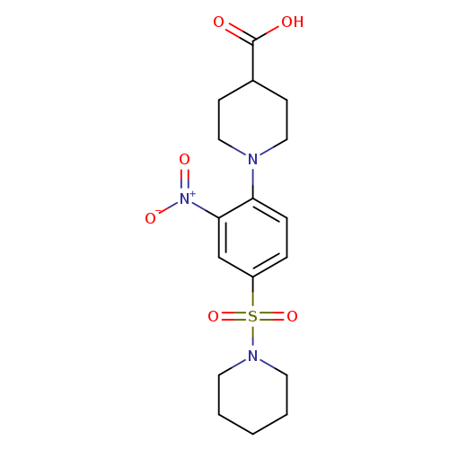 1-[2-Nitro-4-(piperidin-1-ylsulfonyl)phenyl]piperidine-4-carboxylic acid