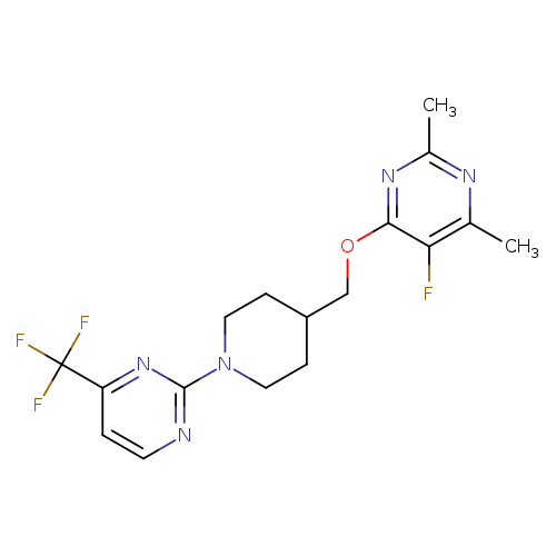 5-fluoro-2,4-dimethyl-6-({1-[4-(trifluoromethyl)pyrimidin-2-yl]piperidin-4-yl}methoxy)pyrimidine