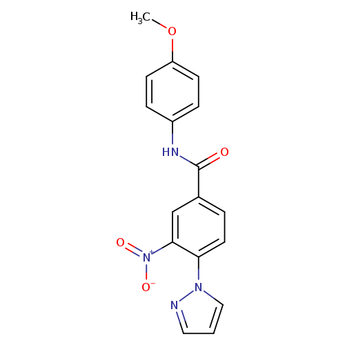 N-(4-methoxyphenyl)-3-nitro-4-(1H-pyrazol-1-yl)benzamide