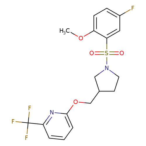 2-{[1-(5-fluoro-2-methoxybenzenesulfonyl)pyrrolidin-3-yl]methoxy}-6-(trifluoromethyl)pyridine