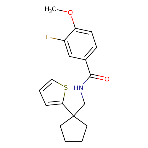 3-fluoro-4-methoxy-N-{[1-(thiophen-2-yl)cyclopentyl]methyl}benzamide