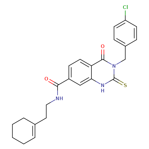 3-[(4-chlorophenyl)methyl]-N-[2-(cyclohex-1-en-1-yl)ethyl]-4-oxo-2-sulfanylidene-1,2,3,4-tetrahydroquinazoline-7-carboxamide