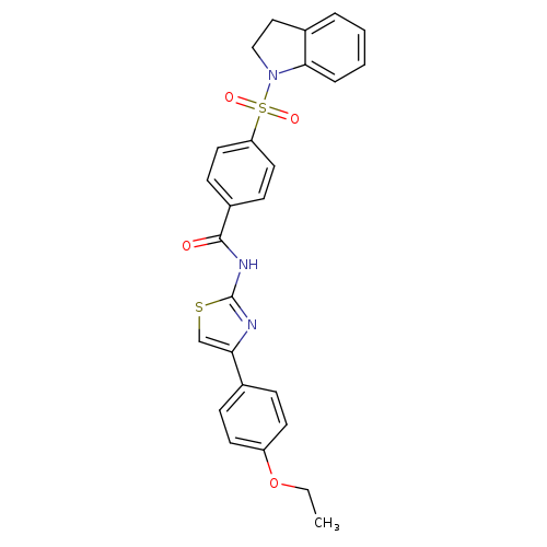 4-(2,3-dihydro-1H-indole-1-sulfonyl)-N-[4-(4-ethoxyphenyl)-1,3-thiazol-2-yl]benzamide