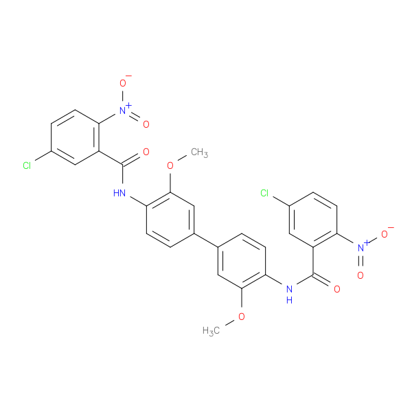 5-chloro-N-[4'-(5-chloro-2-nitrobenzamido)-3,3'-dimethoxy-[1,1'-biphenyl]-4-yl]-2-nitrobenzamide