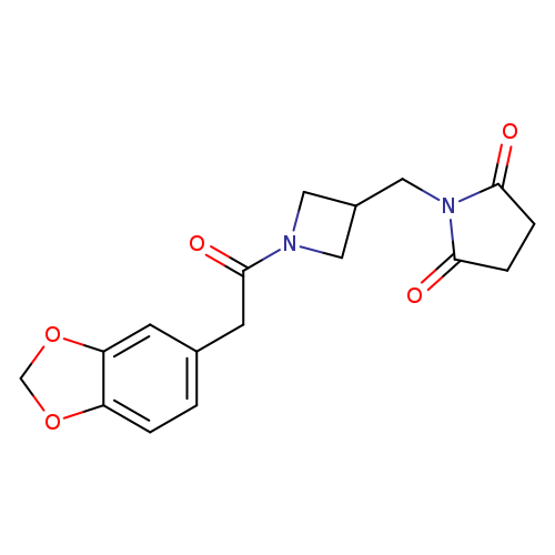1-({1-[2-(2H-1,3-benzodioxol-5-yl)acetyl]azetidin-3-yl}methyl)pyrrolidine-2,5-dione