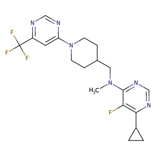 6-cyclopropyl-5-fluoro-N-methyl-N-({1-[6-(trifluoromethyl)pyrimidin-4-yl]piperidin-4-yl}methyl)pyrimidin-4-amine