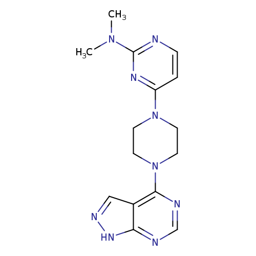 N,N-dimethyl-4-(4-{1H-pyrazolo[3,4-d]pyrimidin-4-yl}piperazin-1-yl)pyrimidin-2-amine