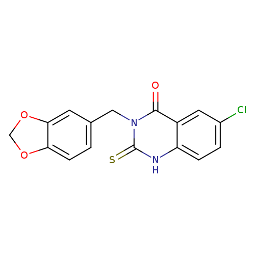 3-Benzo[1,3]dioxol-5-ylmethyl-6-chloro-2-thioxo-2,3-dihydro-1H-quinazolin-4-one