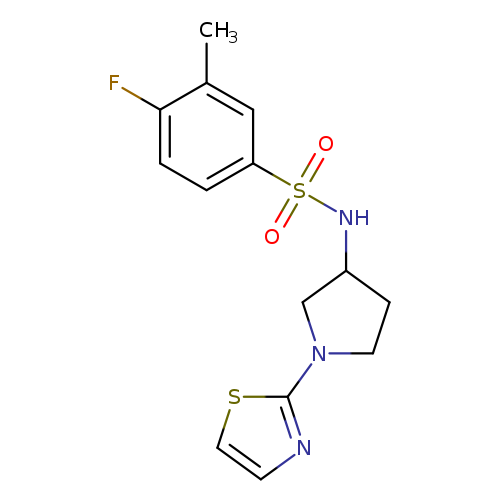 4-fluoro-3-methyl-N-[1-(1,3-thiazol-2-yl)pyrrolidin-3-yl]benzene-1-sulfonamide