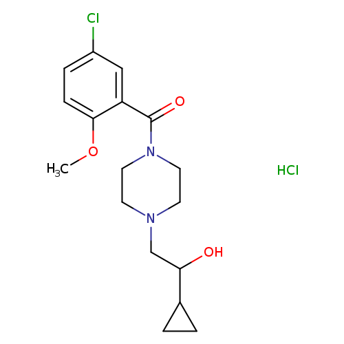 2-[4-(5-chloro-2-methoxybenzoyl)piperazin-1-yl]-1-cyclopropylethan-1-ol hydrochloride