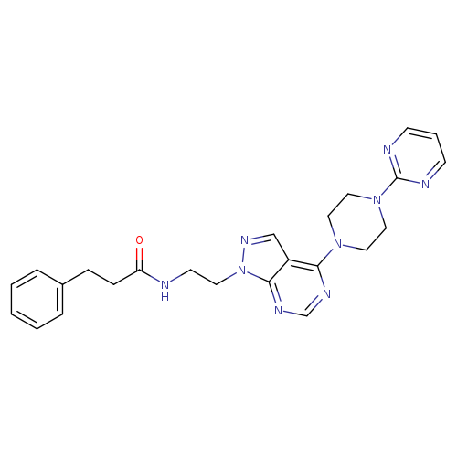 3-phenyl-N-(2-{4-[4-(pyrimidin-2-yl)piperazin-1-yl]-1H-pyrazolo[3,4-d]pyrimidin-1-yl}ethyl)propanamide