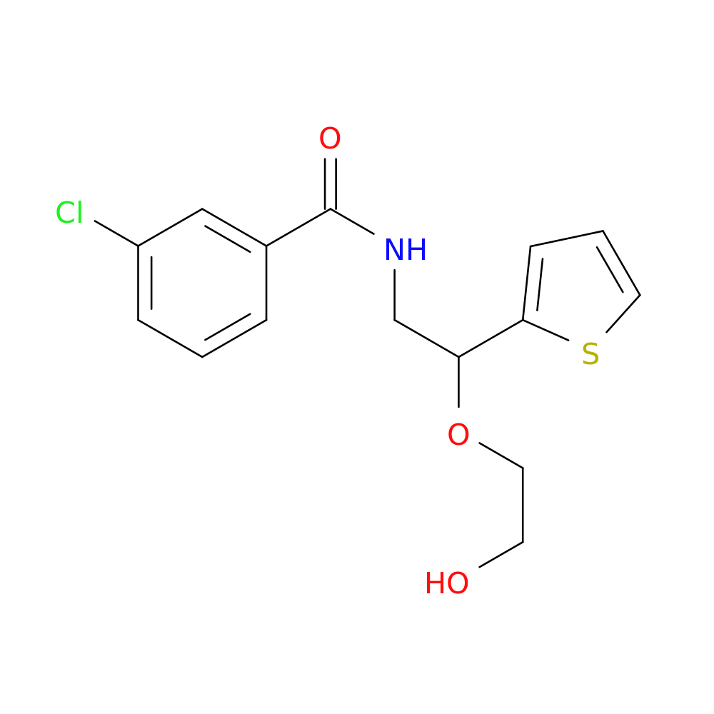 3-chloro-N-[2-(2-hydroxyethoxy)-2-(thiophen-2-yl)ethyl]benzamide