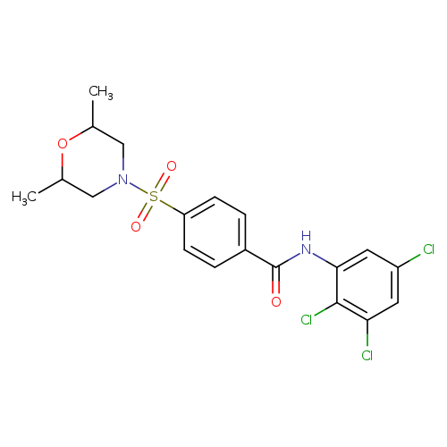 4-[(2,6-dimethylmorpholin-4-yl)sulfonyl]-N-(2,3,5-trichlorophenyl)benzamide