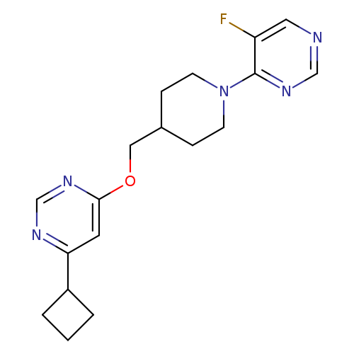 4-(4-{[(6-cyclobutylpyrimidin-4-yl)oxy]methyl}piperidin-1-yl)-5-fluoropyrimidine