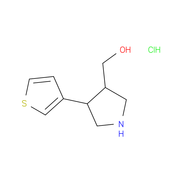 [4-(thiophen-3-yl)pyrrolidin-3-yl]methanol hydrochloride