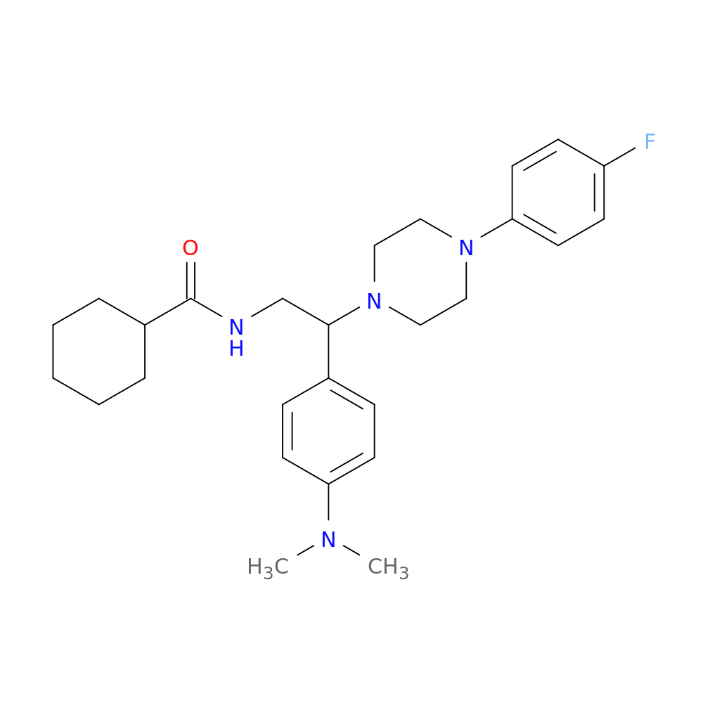 N-{2-[4-(dimethylamino)phenyl]-2-[4-(4-fluorophenyl)piperazin-1-yl]ethyl}cyclohexanecarboxamide