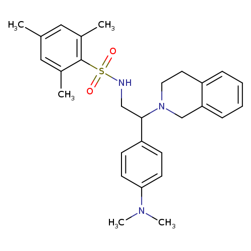N-{2-[4-(dimethylamino)phenyl]-2-(1,2,3,4-tetrahydroisoquinolin-2-yl)ethyl}-2,4,6-trimethylbenzene-1-sulfonamide