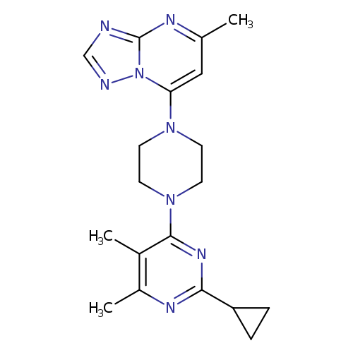 2-cyclopropyl-4,5-dimethyl-6-(4-{5-methyl-[1,2,4]triazolo[1,5-a]pyrimidin-7-yl}piperazin-1-yl)pyrimidine