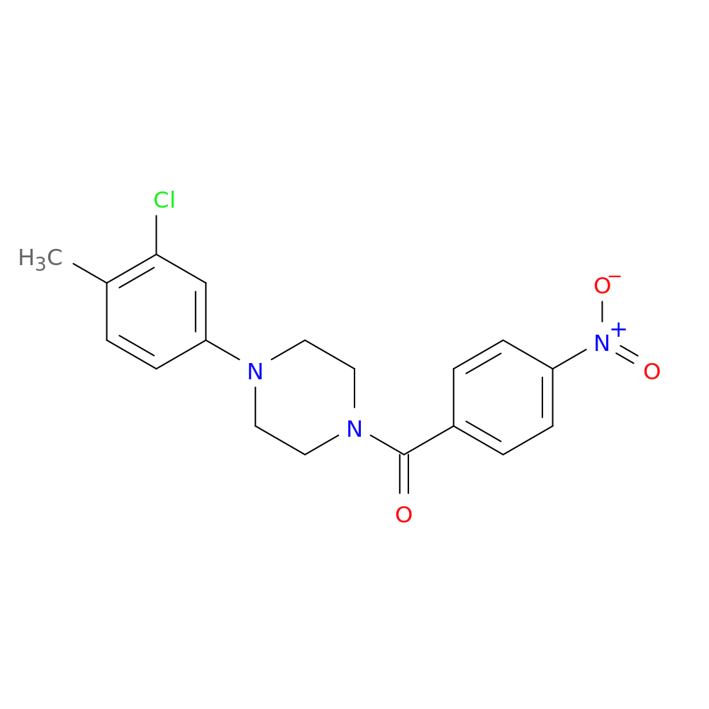 1-(3-chloro-4-methylphenyl)-4-(4-nitrobenzoyl)piperazine