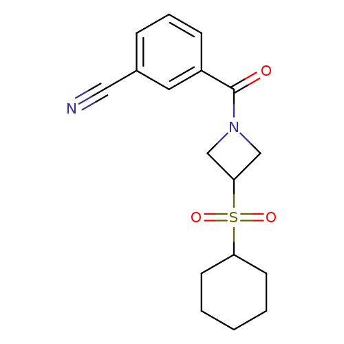 3-[3-(cyclohexanesulfonyl)azetidine-1-carbonyl]benzonitrile