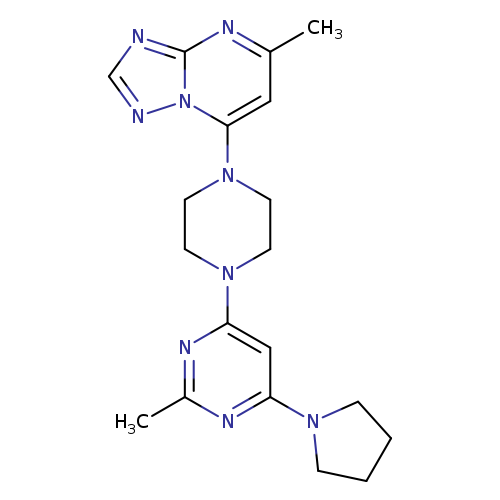 2-methyl-4-(4-{5-methyl-[1,2,4]triazolo[1,5-a]pyrimidin-7-yl}piperazin-1-yl)-6-(pyrrolidin-1-yl)pyrimidine