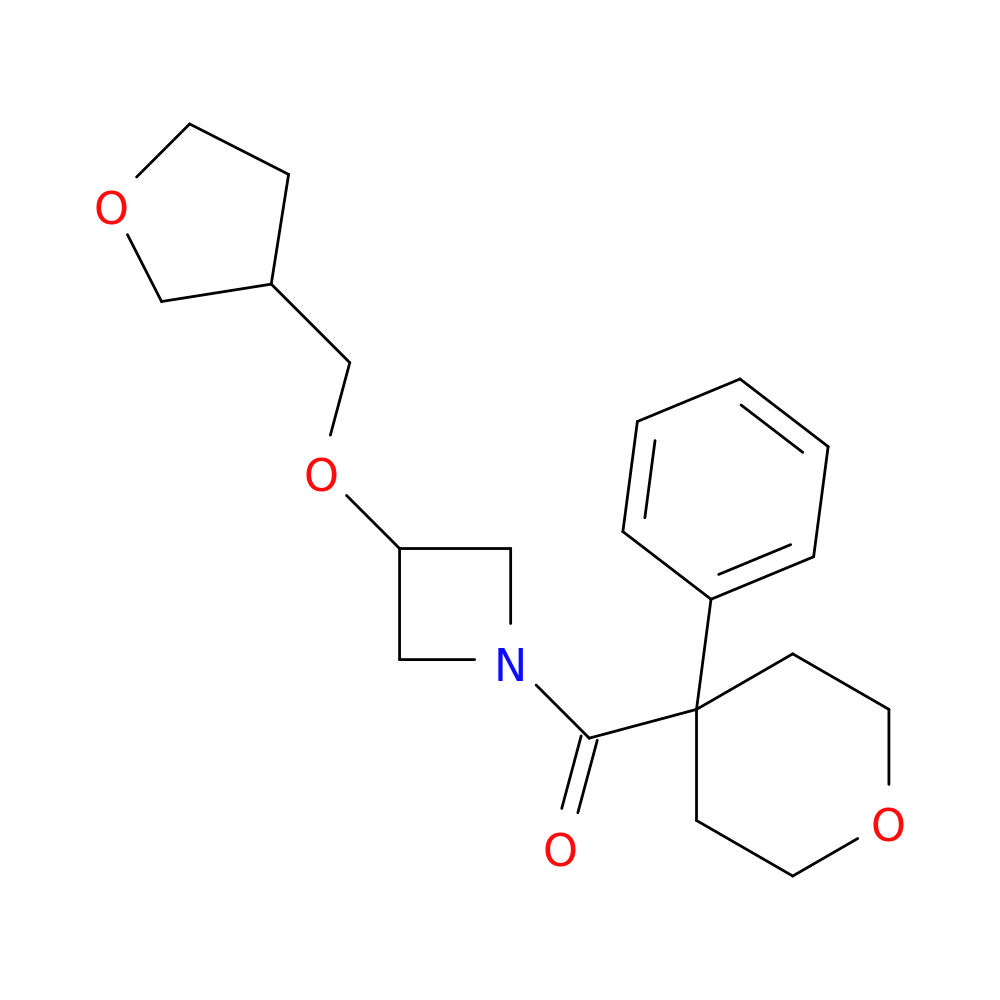 3-[(oxolan-3-yl)methoxy]-1-(4-phenyloxane-4-carbonyl)azetidine
