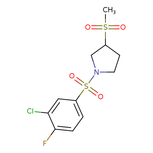 1-(3-chloro-4-fluorobenzenesulfonyl)-3-methanesulfonylpyrrolidine