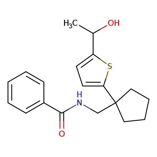 N-({1-[5-(1-hydroxyethyl)thiophen-2-yl]cyclopentyl}methyl)benzamide