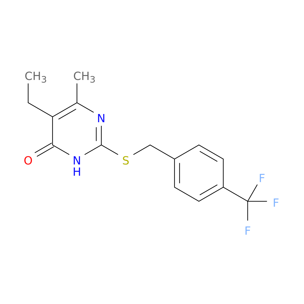 5-ethyl-6-methyl-2-({[4-(trifluoromethyl)phenyl]methyl}sulfanyl)-3,4-dihydropyrimidin-4-one