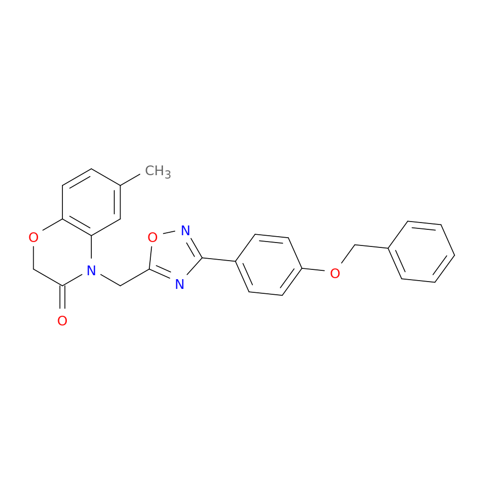 4-({3-[4-(benzyloxy)phenyl]-1,2,4-oxadiazol-5-yl}methyl)-6-methyl-3,4-dihydro-2H-1,4-benzoxazin-3-one