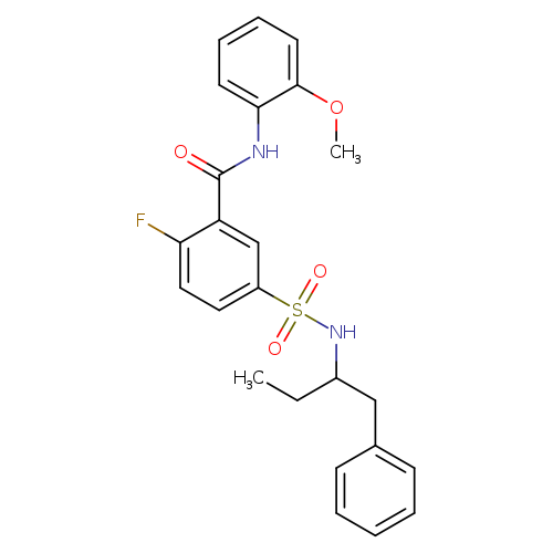 2-fluoro-N-(2-methoxyphenyl)-5-[(1-phenylbutan-2-yl)sulfamoyl]benzamide