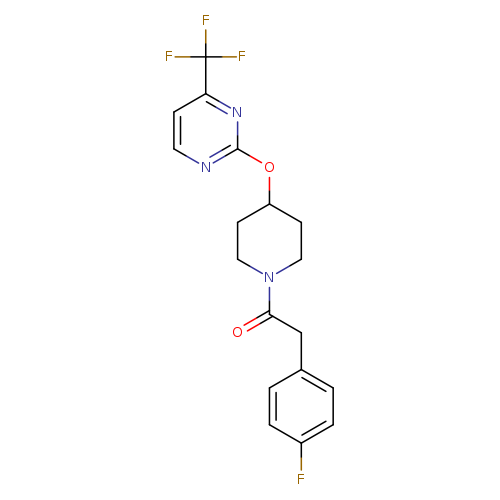 2-(4-fluorophenyl)-1-(4-{[4-(trifluoromethyl)pyrimidin-2-yl]oxy}piperidin-1-yl)ethan-1-one