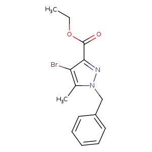 1H-Pyrazole-3-carboxylic acid, 4-bromo-5-methyl-1-(phenylmethyl)-, ethyl ester