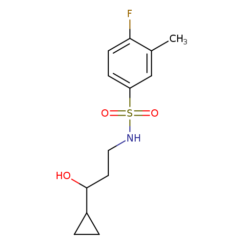 N-(3-cyclopropyl-3-hydroxypropyl)-4-fluoro-3-methylbenzene-1-sulfonamide