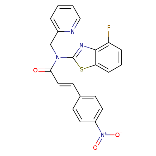 (2E)-N-(4-fluoro-1,3-benzothiazol-2-yl)-3-(4-nitrophenyl)-N-[(pyridin-2-yl)methyl]prop-2-enamide