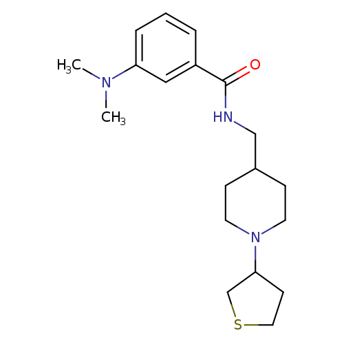 3-(dimethylamino)-N-{[1-(thiolan-3-yl)piperidin-4-yl]methyl}benzamide