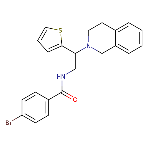 4-bromo-N-[2-(1,2,3,4-tetrahydroisoquinolin-2-yl)-2-(thiophen-2-yl)ethyl]benzamide