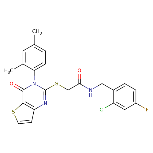 N-[(2-chloro-4-fluorophenyl)methyl]-2-{[3-(2,4-dimethylphenyl)-4-oxo-3H,4H-thieno[3,2-d]pyrimidin-2-yl]sulfanyl}acetamide